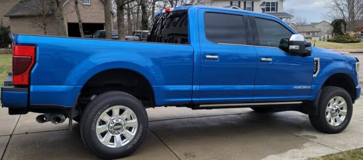 Velocity Blue 2020 Ford F-250 Chemically and Mechanically Decontaminated