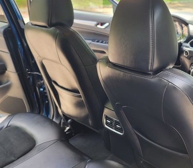 Care for Your Car's Leather. Cleaned & Conditioned Gray Leather Car Seats.