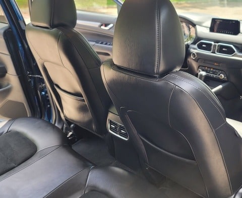 2019 Mazda CX5 Black & Gray Leather Interior Detail.